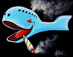 Blazin' Blue Whale Print